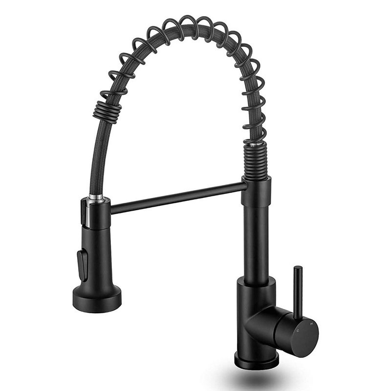 Factory Price Direct Sale Stainless Steel Countertop Installation Spring Bridge Spray Kitchen Faucet,Black Faucet Kitchen