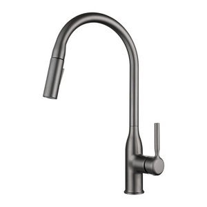 2024 Modern Luxury Pullout Sprayer Flexible Rotation Pull Down Black Kitchen Sink Faucet,Chrome Brass Kitchen Faucet