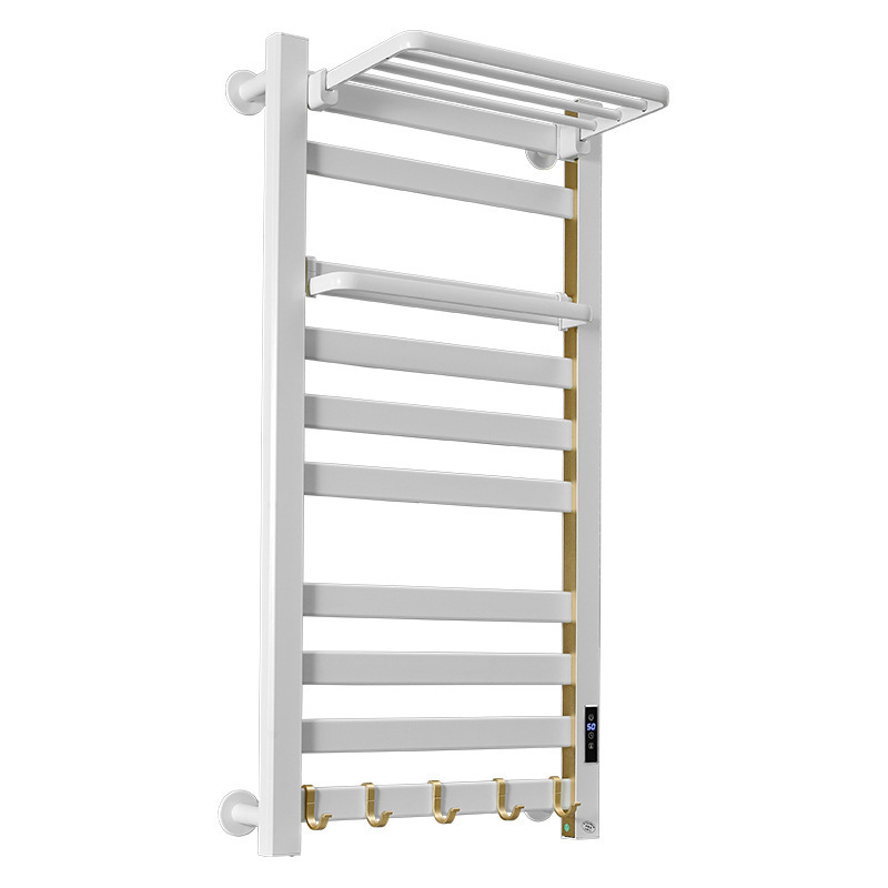 White Black Grey Punch Free Aluminum alloy Electric Towel Warmer Heated Towel Rack For Bathroom