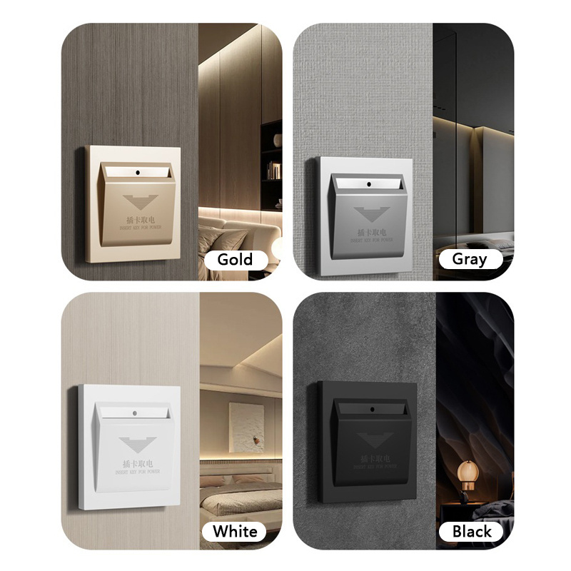 Hotel Room key card switch Universal 40A Power Saving Switch White/Black/Gray/Gold Wall Mounted Door Card Key Electrical Switch