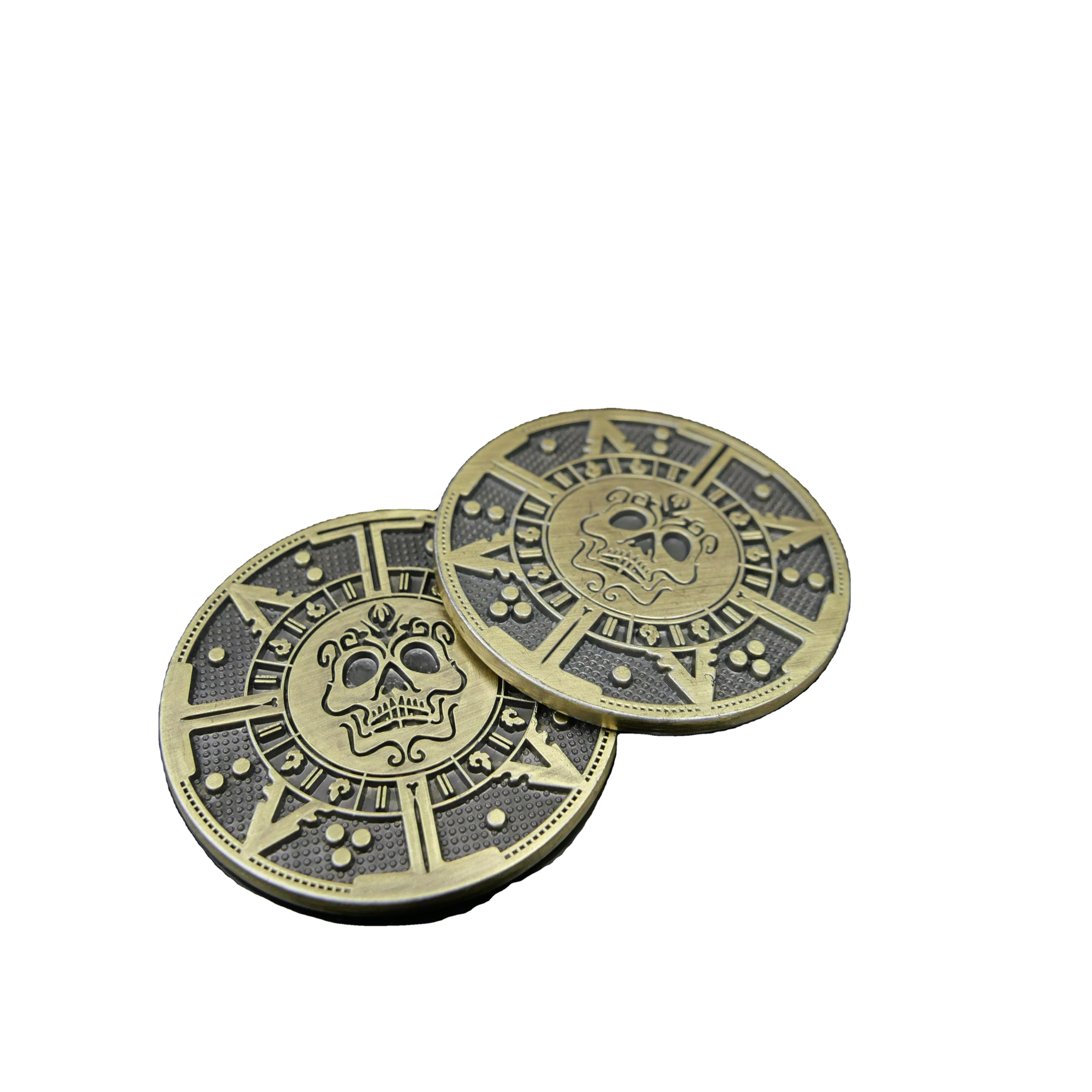 Custom Made Metal Crafts Las Vegas Gold Plated Zinc Alloy 3D Poker Chips Souvenir Coin Features Unique Logo Design