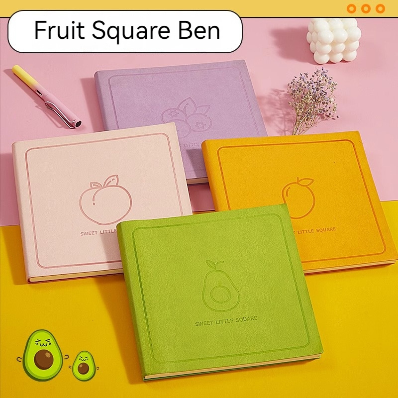 In stock square notebook fruit series student mind map handbook small fresh horizontal line writing notebook