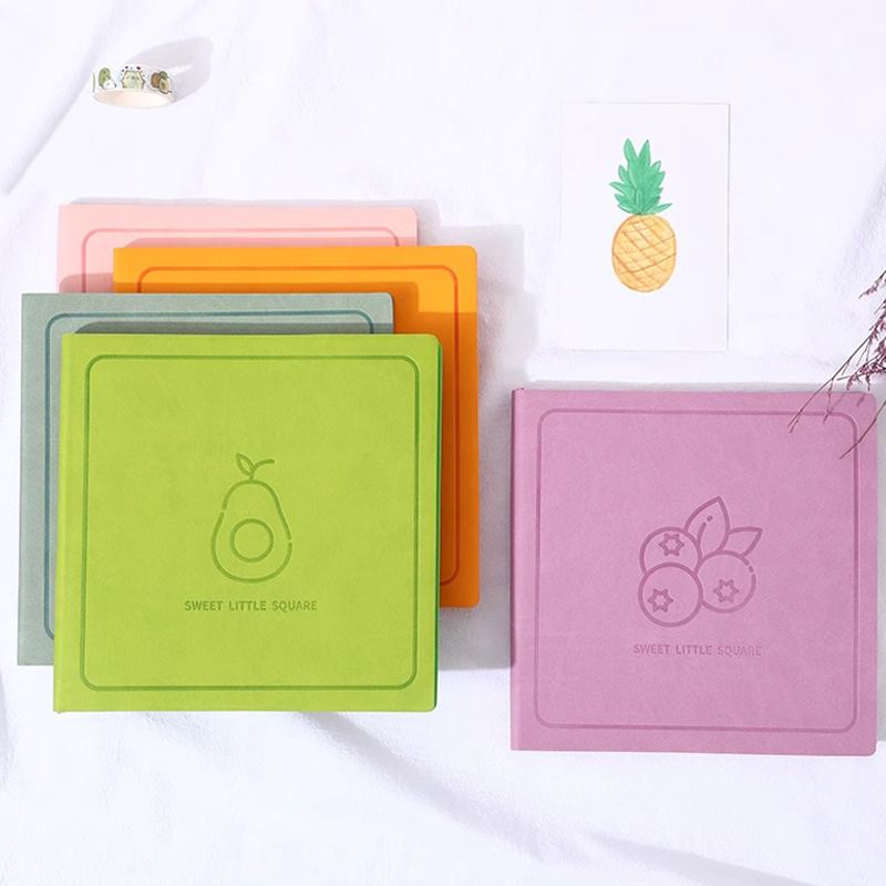 In stock square notebook fruit series student mind map handbook small fresh horizontal line writing notebook