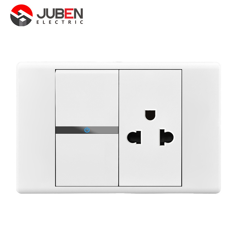 Wall switch combination socket led white wall switch retro DC 220v wall light switch