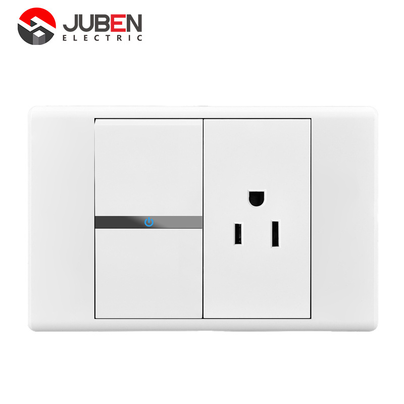 Wall switch combination socket led white wall switch retro DC 220v wall light switch