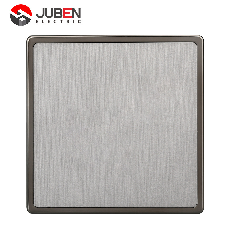 British standard modern gray brushed panel blank board household electric wall light switch socket