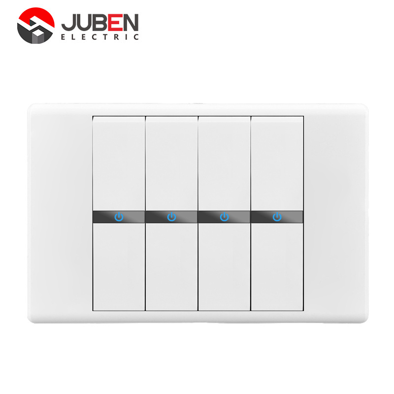 Wall panel wall switch waterproof switch socket installation waterproof 4 groups electric German white pc 10/16/2