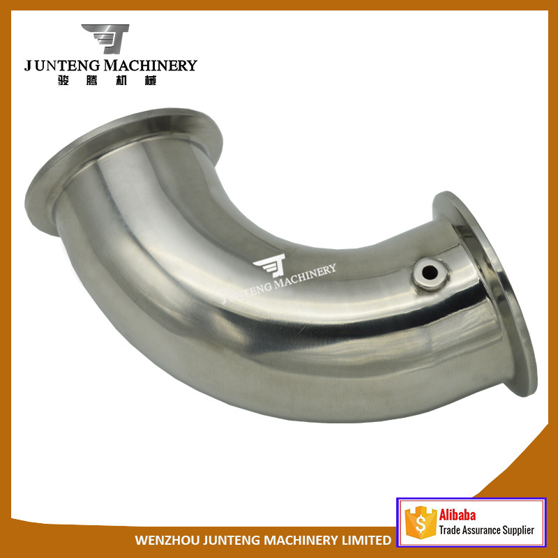 Sanitary SS304/ 316L Stainless Steel Tri Clamp 90 Degree Elbow with Thermowell