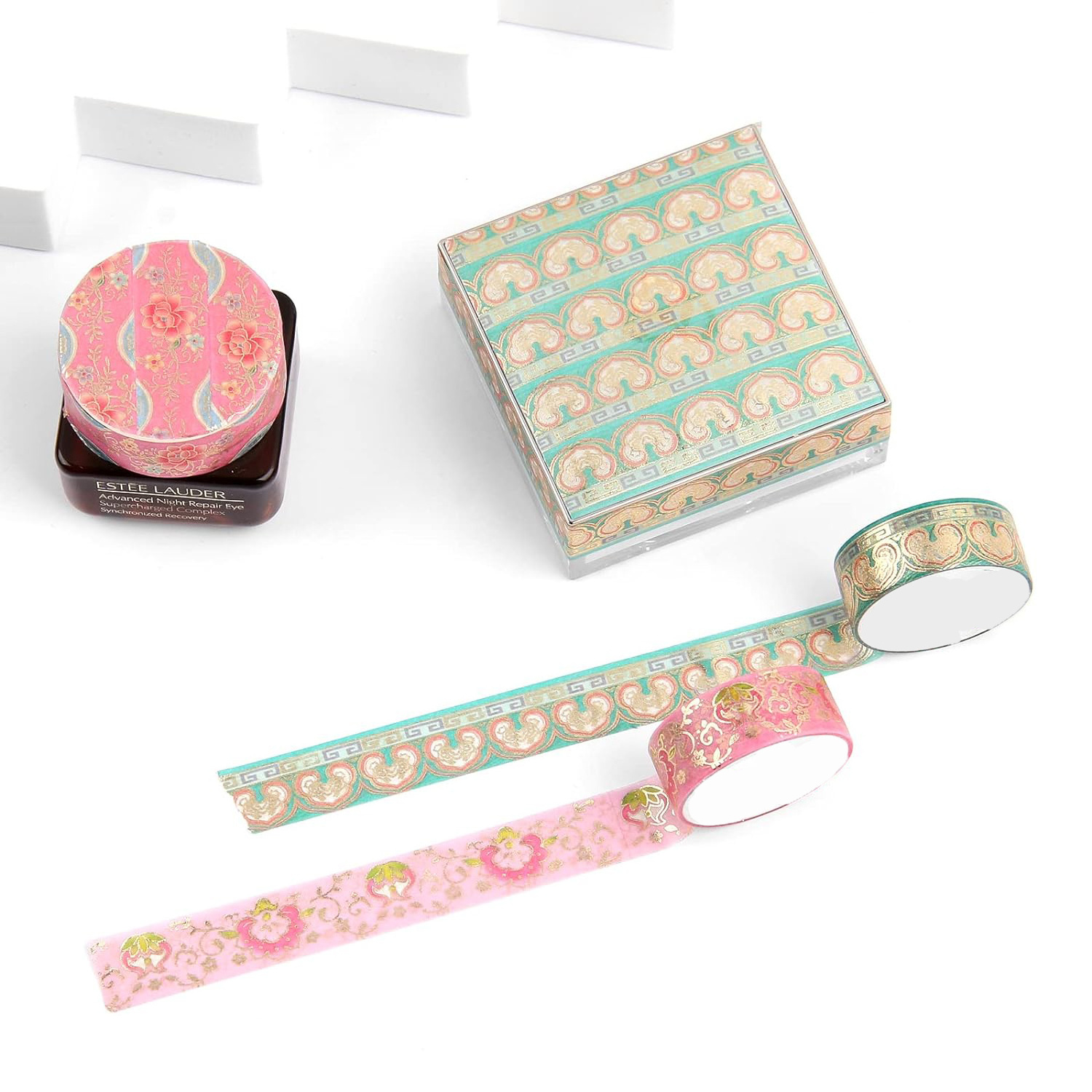 Wholesale Customized Vintage Washi Tape Printing Cute Kawaii Pet Masking Gold Foil Scrapbooking washi tape stationery