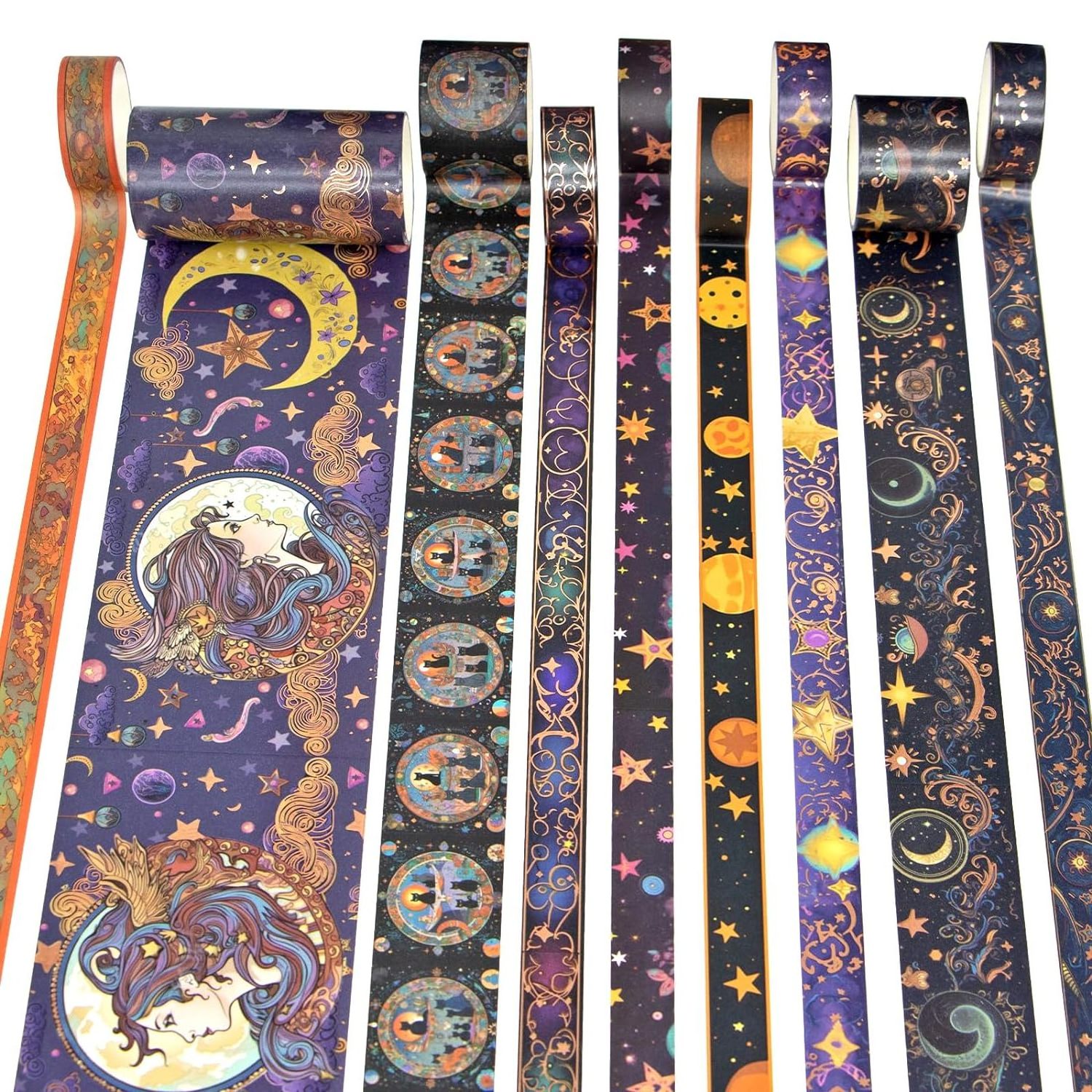 Custom Printed Personalized Design Cute Starry Palace Masking Paper Tape Set Wholesale Decoration Washi Tape Printing