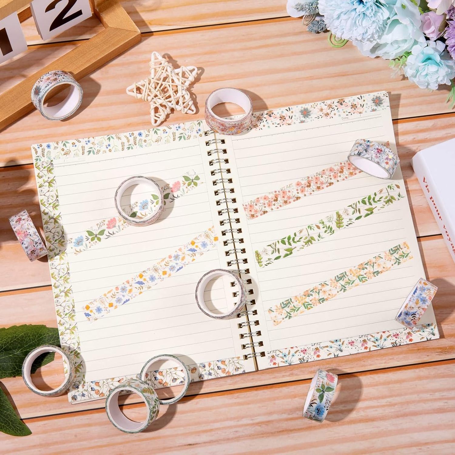 Wholesale Vintage Washi Tape Set Floral Cute Pet Masking Gold Foil Scrapbooking Washi Tape Manufacturer washi tape set