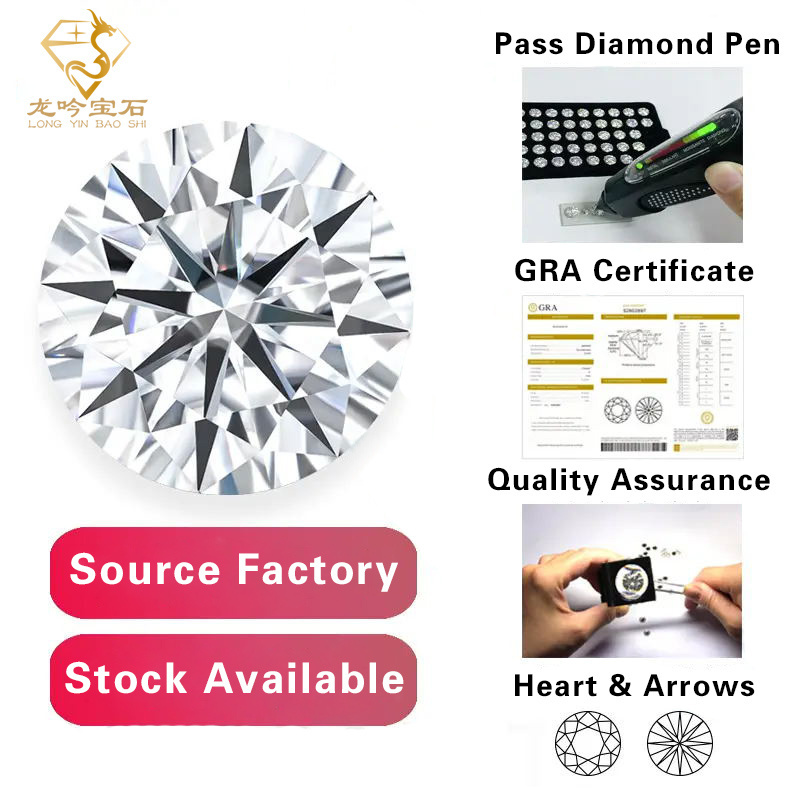 Wuzhou Factory Direct Sale GRA  D EF Wholesale Moissanite Stone Diamond VVS Loose Moissanite