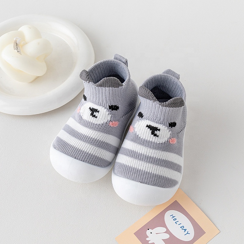 Spring and Autumn Baby Web Shoes Breathable Summer Men's Anti slip Knitted Shoes Baby Walking Cute Cartoon Baby Shoes