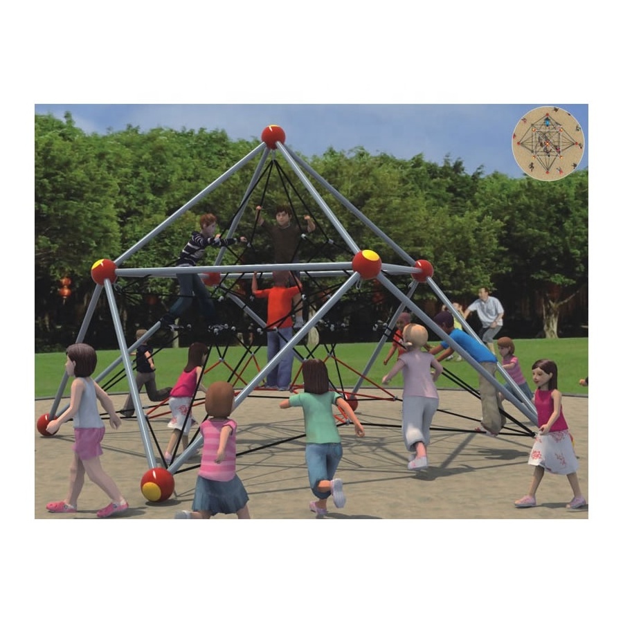 Brands Amusement Park Outdoor Playground Expand  Wire Rope Sling Spider Tower Climbing Net For Kids