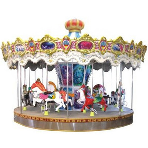 Outdoor Playground Amusement Park Rides Luxury Kids Horses 16Seats Merry Go Round Carousel For Sale