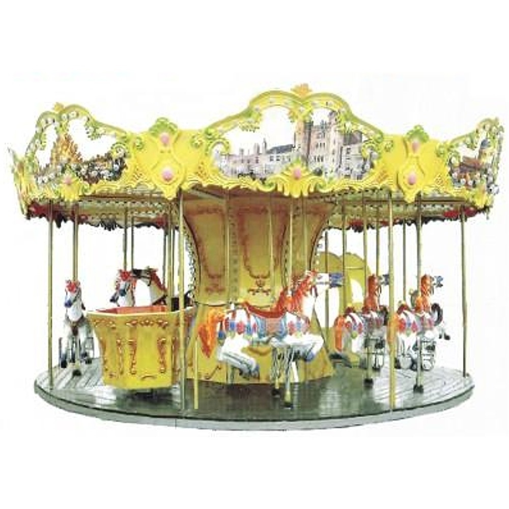 Outdoor Playground Amusement Park Rides Luxury Kids Horses 16Seats Merry Go Round Carousel For Sale