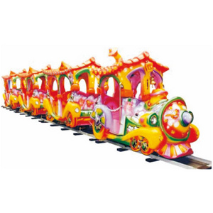 Colorful Park Kids Riding Game Machine Electric Coin Operated Kiddie Rides Mini Track Train