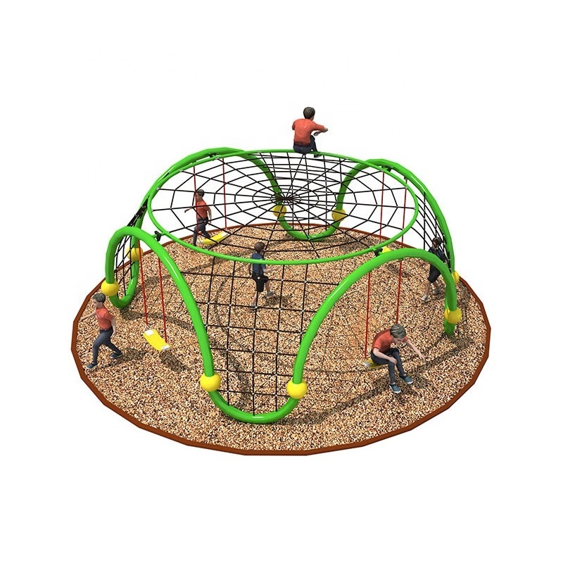 Hot Sale Kids Outdoor Play Gym Anti  Climb Roundness Climbing Nets With Swings