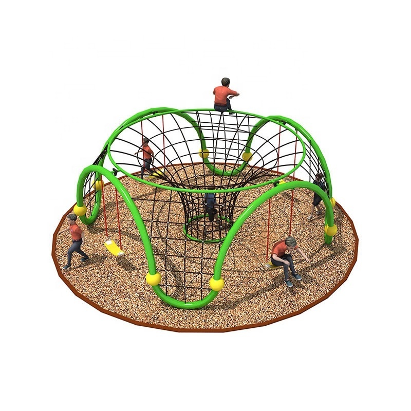 Hot Sale Kids Outdoor Play Gym Anti  Climb Roundness Climbing Nets With Swings