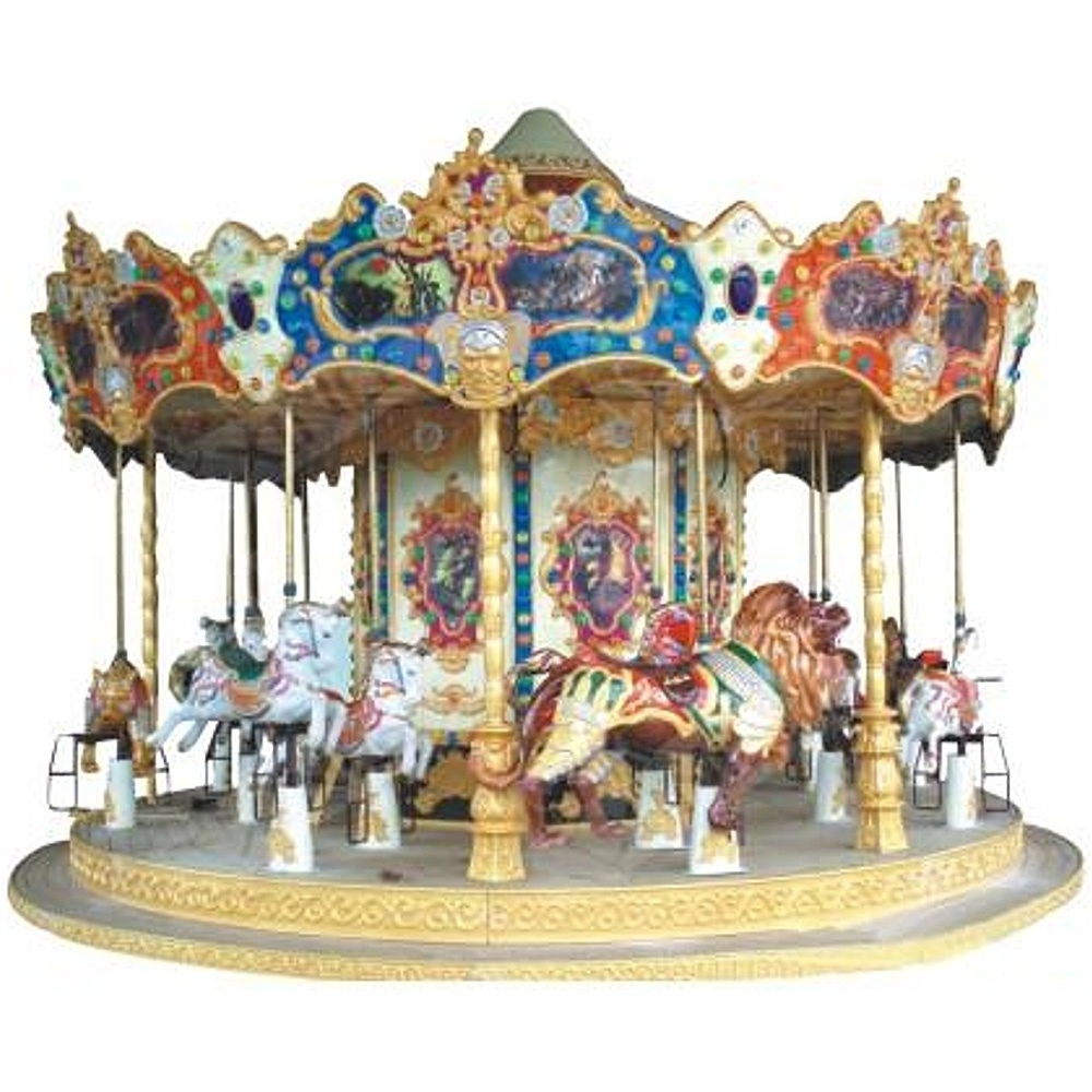 Outdoor Playground Amusement Park Rides Luxury Kids Horses 16Seats Merry Go Round Carousel For Sale