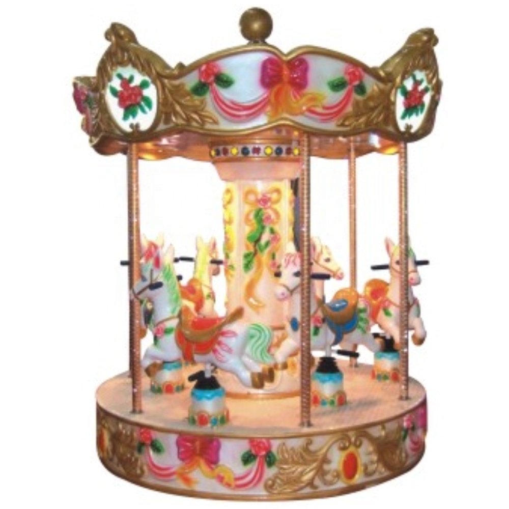 Children Amusement Park Equipment MINI Small Horse Carousel Kids Merry Go Round 6Seats For Sale