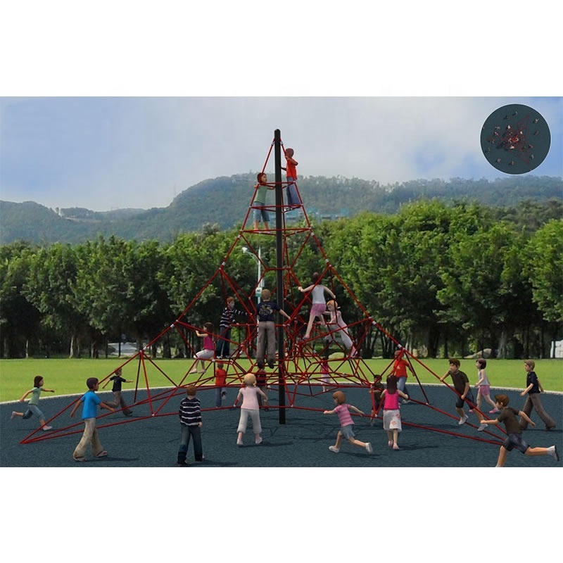 Brands Amusement Park Outdoor Playground Expand  Wire Rope Sling Spider Tower Climbing Net For Kids