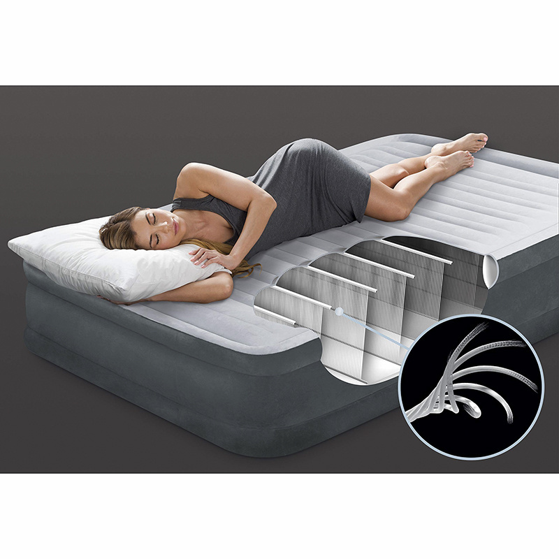 Blow up inflatable mattress with built-in pump airbed best choice for guests