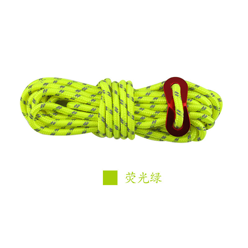 4mm 1 bundle Reflective Nylon Cord Tent Guyline Rope with Ultralight Aluminum Alloy Adjuster Fits Camping Hiking Tent Rope