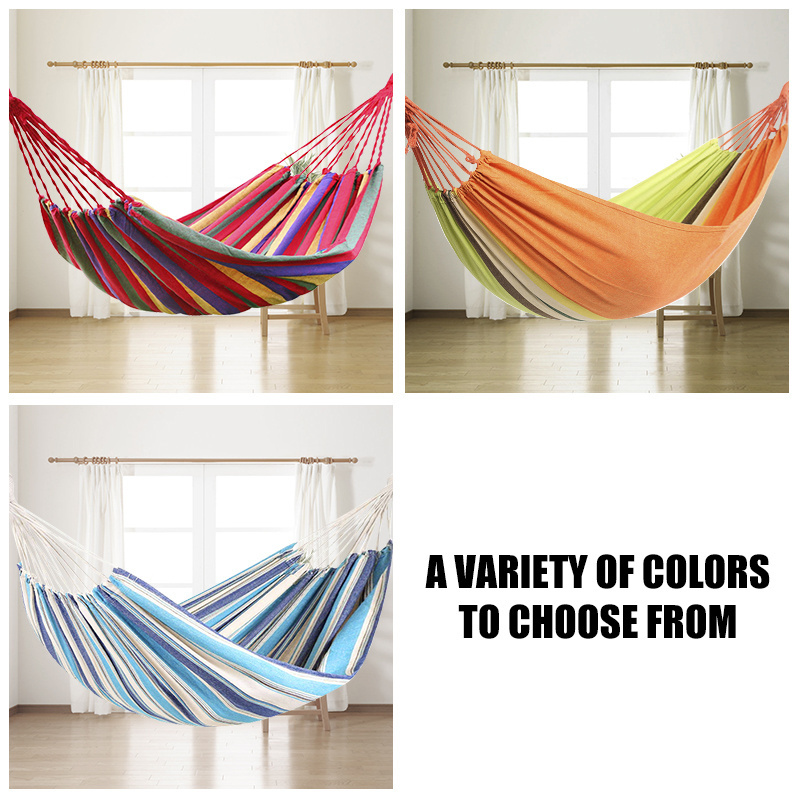 Outdoor Leisure Double Collapsible Ultralight Camping Hammock Rainbow Canvas Hammocks