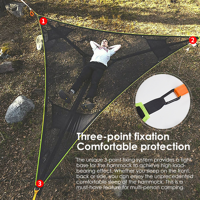 Outdoor High load-bearing Portable triangle aerial camping hammock