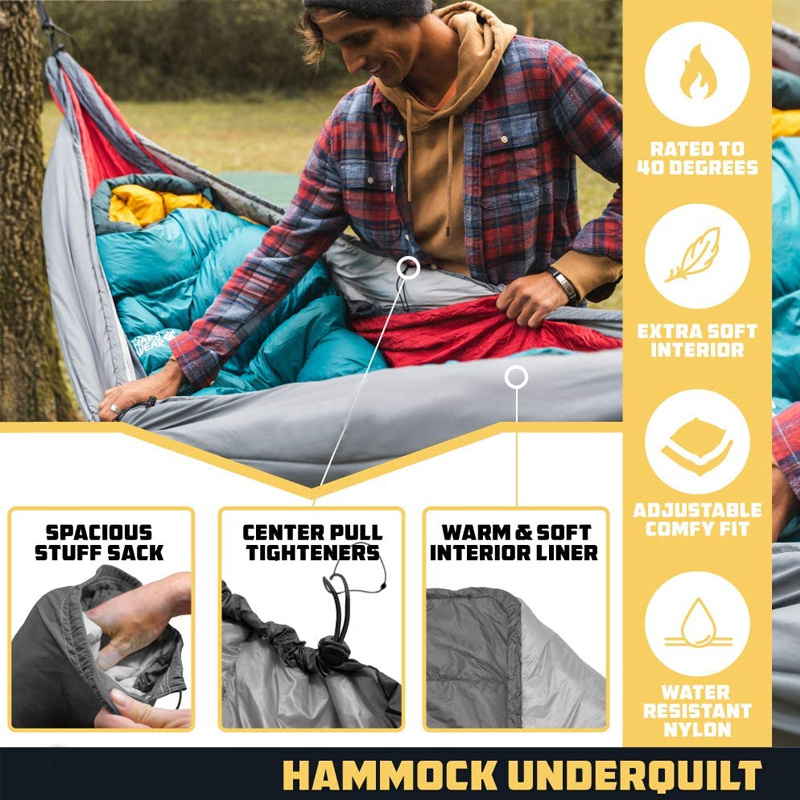 Winter Hammock Insulated Down Under quilt for Outdoor Indoor Single and Double Camping Hammocks