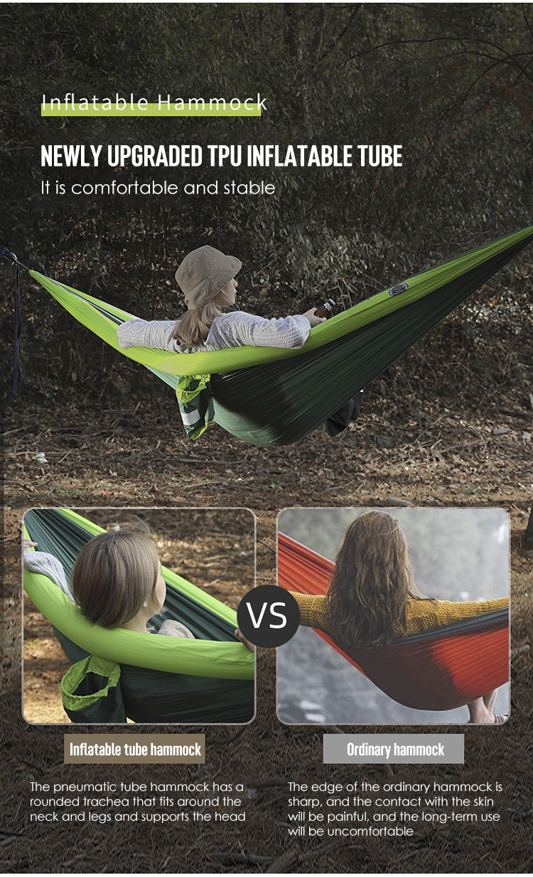 Wholesale 2 Person Inflatable Hammock Outdoor Swing Adult & Children Camping Anti-mosquito Hammock