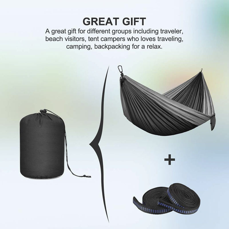 Camping Hammock Single/Double Portable Hammock Hiking Travel Backpacking Nylon Hammock Swing