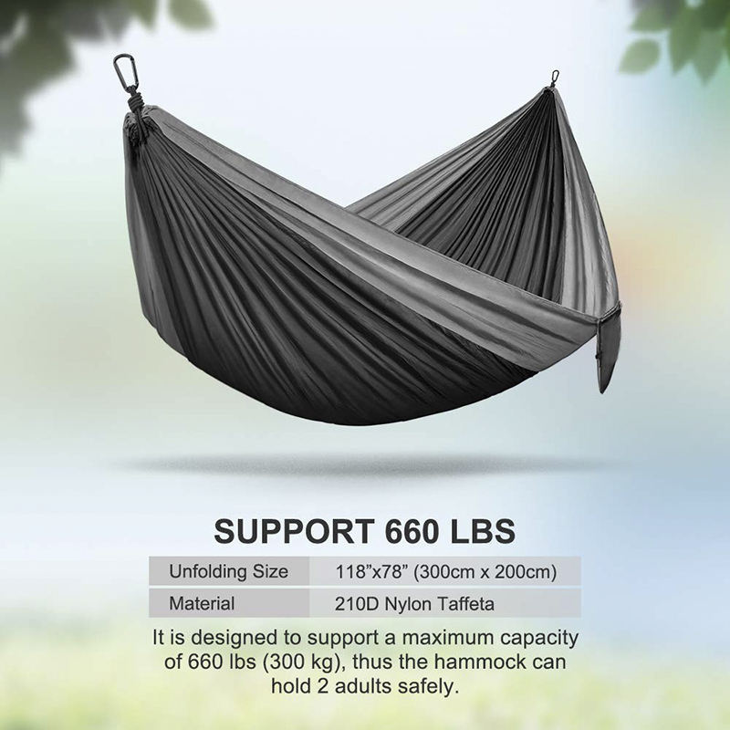 Camping Hammock Single/Double Portable Hammock Hiking Travel Backpacking Nylon Hammock Swing