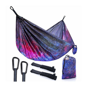 Full color Printed Outdoor Camping Swing Hammock with carry bag Lightweight 210T polyester Portable