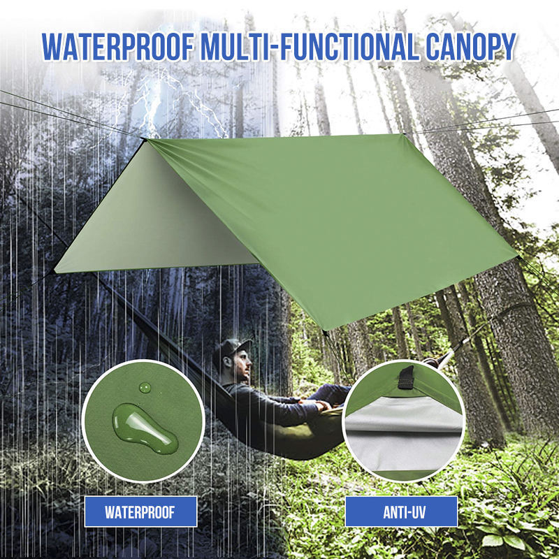 Outdoor Double Parachute Tarp Portable Mosquito Net Tree Reinforcement 210t Nylon Ripstop Camping Hammock With Rainfly