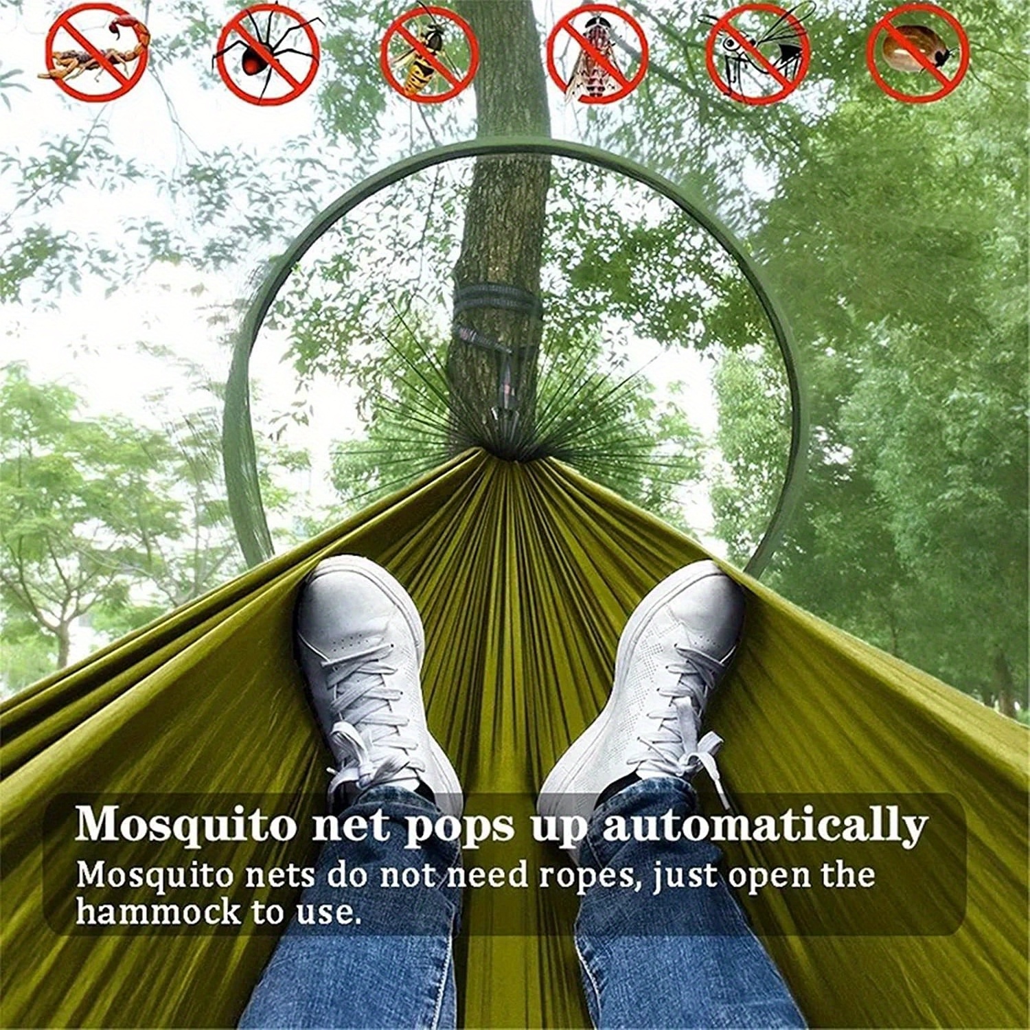 Portable hammock tent camping waterproof Parachute Camping Hammock with Mosquito Net Cover