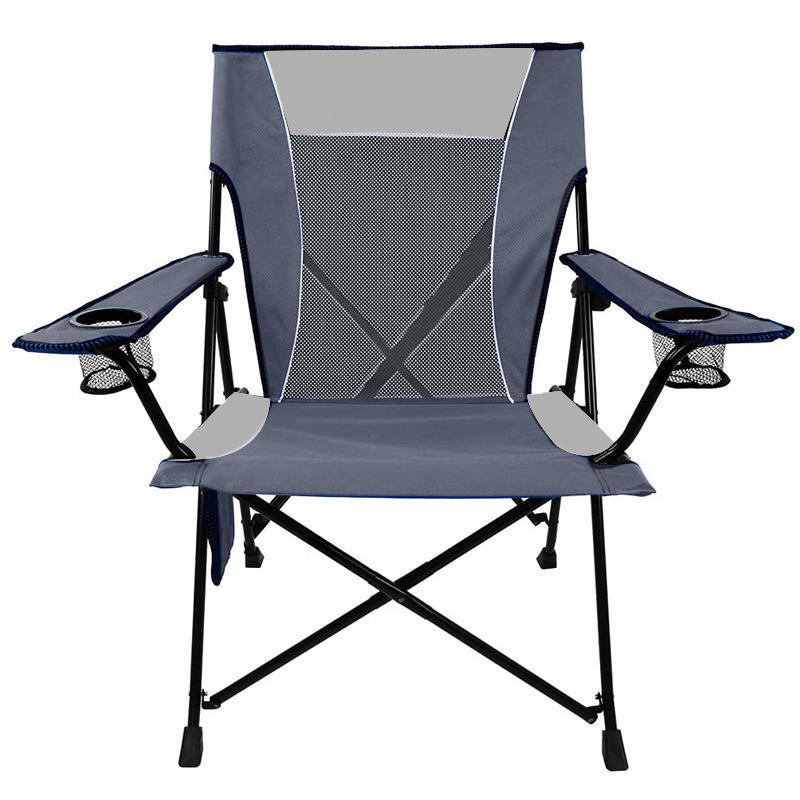 Oversized Folding Camping Chair Outdoor, Heavy Duty Foldable Lawn Chair for Adults, Large Padded Camp Chair with Cup Holder