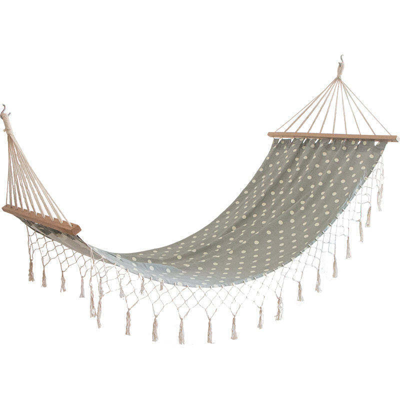 Extra Long & Wide Hammock Beige Travel Camping Garden Backyard Porch Outdoor Indoor Patio Bedroom Hanging Swinging Hammock