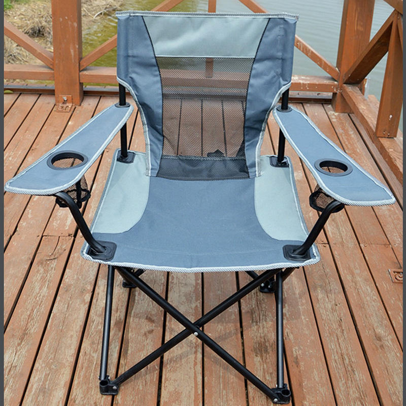 Oversized Folding Camping Chair Outdoor, Heavy Duty Foldable Lawn Chair for Adults, Large Padded Camp Chair with Cup Holder