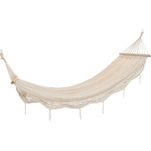 Extra Long & Wide Hammock Beige Travel Camping Garden Backyard Porch Outdoor Indoor Patio Bedroom Hanging Swinging Hammock