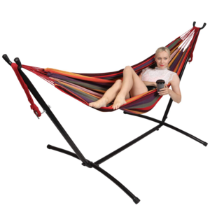 Portable Steel Frame Cotton free standing hammock with stand