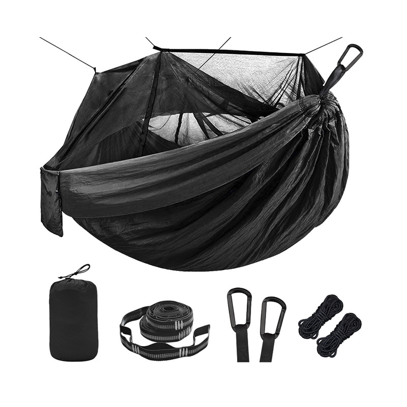 210T Nylon Portable 2 Person Outdoor Parachute hammock with mosquito net and rain fly