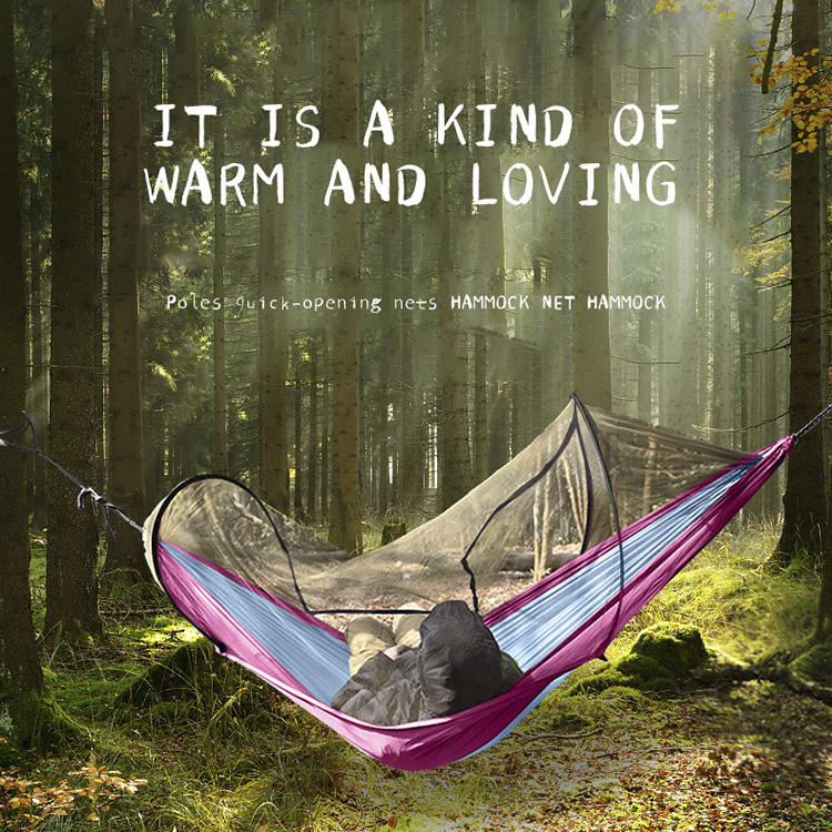 Portable Foldable Parachute hammock with mosquito net outdoor netting hammocks