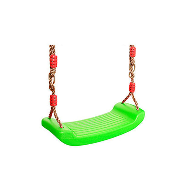 Outdoor Blow Moulded Patio Plastic Single Swing Seat with Rope Kids Curved Seats Single PE Rope Swing Chair Hanging