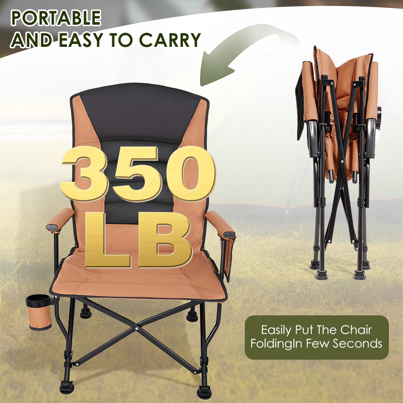 Outdoor folding chair plus size backrest adjustable swivel chair portable high load-bearing camping director chair