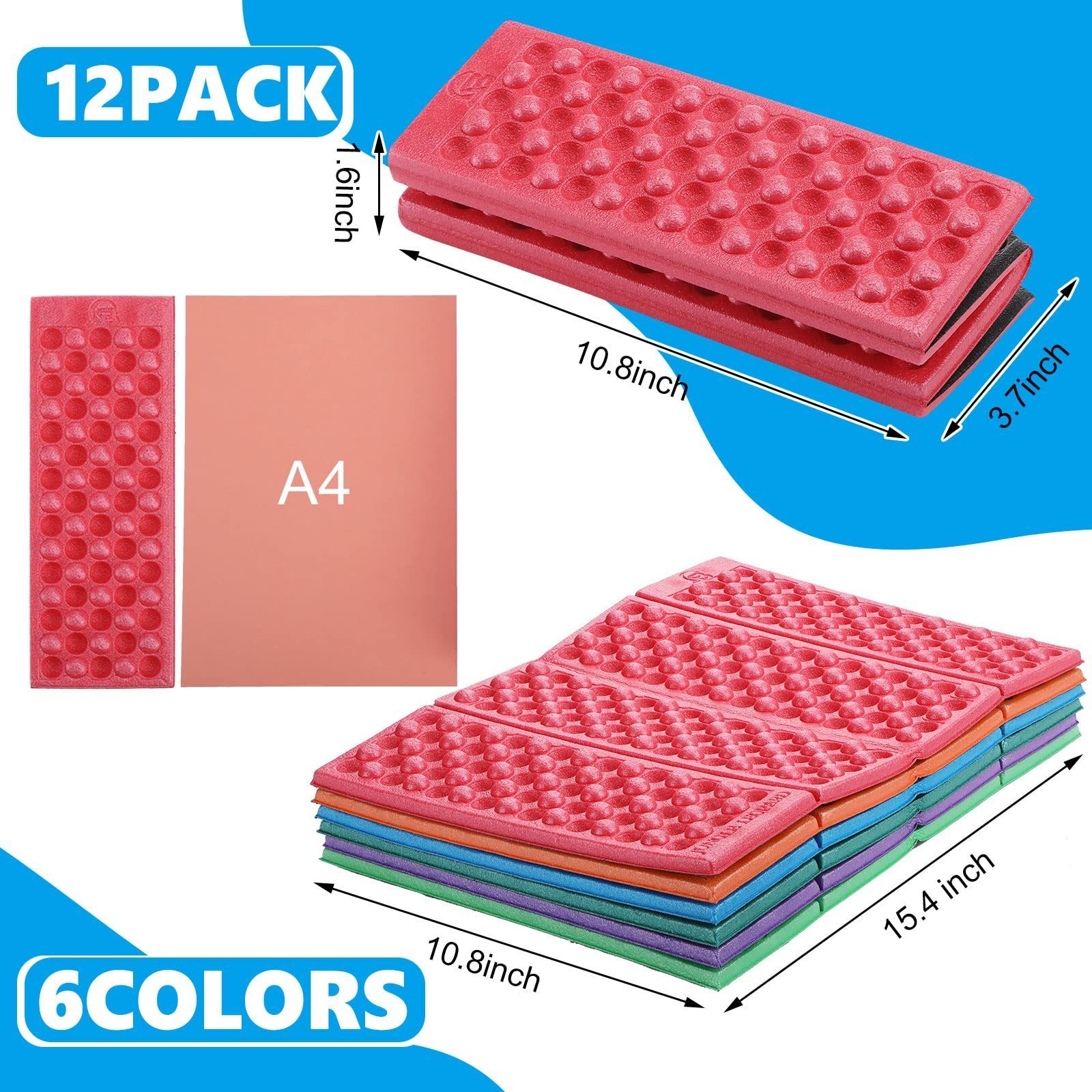 Picnic Camping Foam Pad for Floor Foldable Hiking Sit Pad Waterproof EVA Foam Seat Cushion Stadium Chair Foam Mat for Camping