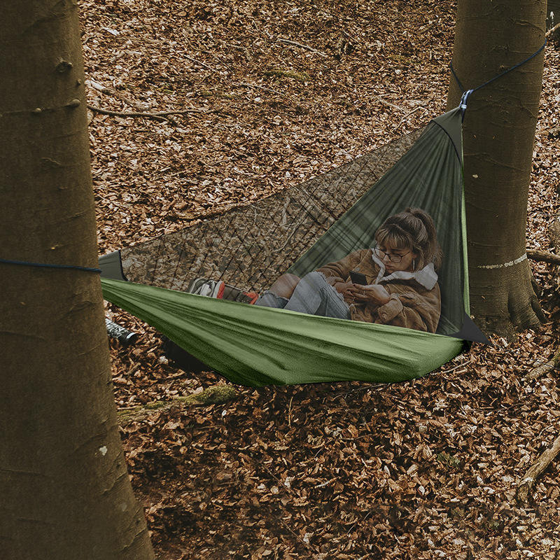 Brazilian Double Hammock with Stand and Carrying Pouch,2 Person Portable Bed