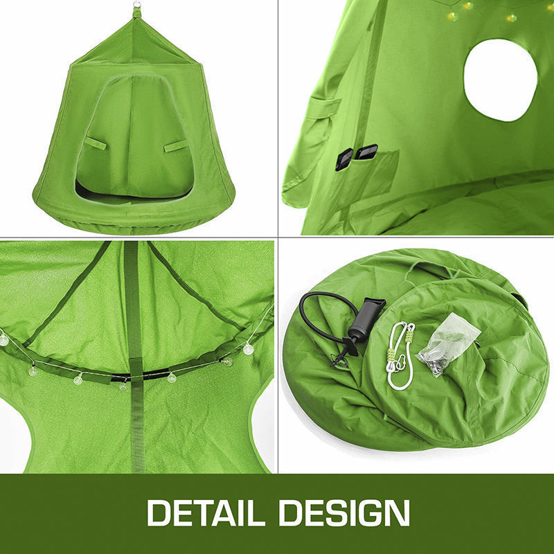 New Design Small Size Hanging Tree Tent Green Kids Waterproof Hanging Tree House Tent