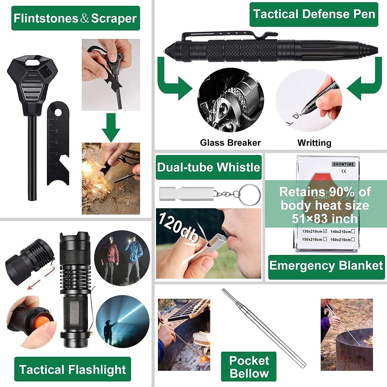 Outdoor Accessories Camping Kit emergency survival kit professional survival gear